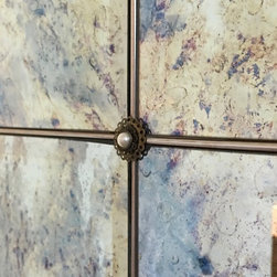 Contemporary 'Tufted' Antique Mirror Tile Feature Wall - Wall Mirrors