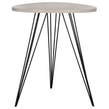 Collin Retro Mid Century Lacquer Side Table Gray/Black