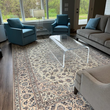 Persian Nain Rug brings feng shui living to this living room space!