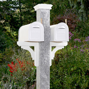 Granite Mailbox Posts with two Mailboxes
