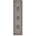 Unique Loom - Unique Loom Gray Washington Reza 2' 2 x 8' 2 Runner Rug - The gorgeous colors and classic medallion motifs of the Reza Collection will make a rug from this collection the centerpiece of any home. The vintage look of this rug recalls ancient Persian designs and the distinction of those storied styles. Give your home a distinguished look with this Reza Collection rug.