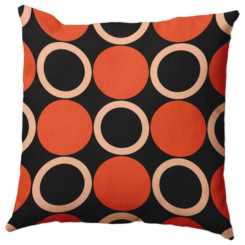 Mod Circles Accent Pillow, Harvest Orange, 20"x20"