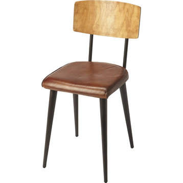 Clark Side Chair, Brown Leather