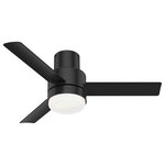 Hunter Fan Company - Hunter 51333 44``Ceiling Fan Gilmour Matte Black - The Gilmour outdoor ceiling fan features a simple design and clean lines to complement your casual, modern covered porches and patios. The Matte White finish adds a bright, clean look while the Flat Matte Black finish adds a bold one. Use this fan indoors too! This small ceiling fan fits close to the ceiling to provide optimal performance in rooms with low ceilings without sacrificing style or head room.