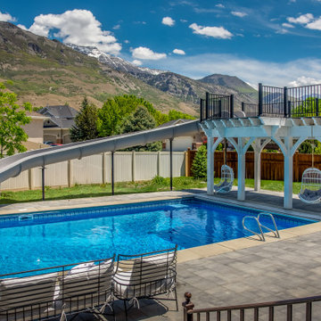 Entertainment Size | Pergola Pool Diving Deck & Slide