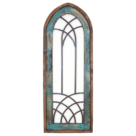 Valeria Architectural Window-Farmhouse Wall Decor, Turquoise