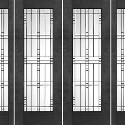 Prehung Prehung Double 2-1/4" Thick Mahogany Doors Sidelites Art Glass - Front Doors