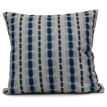 Watercolor Stripe, Stripe Print Pillow, Blue, 26"x26"