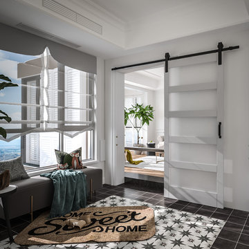 Glass barn door for master room