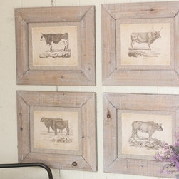 Framed Cow Prints, Set of 4 - Products