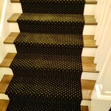 Stunning Dark Carpet Staircase Runner Installation