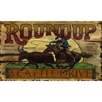 Red Horse Roundup Sign, 15x26