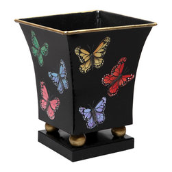 Butterflies Square Cachepots - Indoor Pots And Planters