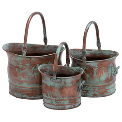 Farmhouse Outdoor Pots And Planters by Benzara, Woodland Imprts, The Urban Port