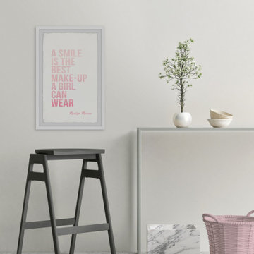 "A Smile Is the Best Make-up a Girl Can Wear" Framed Painting Print