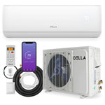 DELLA - 12K BTU Mini Split Air Conditioner & Heater Inverter System-JA Series - Efficiently heat or cool your space with this mini split air conditioner. This pre-charged air conditioner unit is designed with a ductless mini split inverter plus system with a heat pump and dehumidification. The device can easily be controlled and adjusted from the remote control or from the DELLA app. The package includes all of the necessities for an easy installation experience.