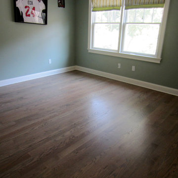 NISSEQUOGUE: 2 1/4" RED OAK W/ CUSTOM GREY BLEND STAIN + BONA TRAFFIC HD SATIN