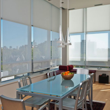Dual Roller shades automated on home automation system