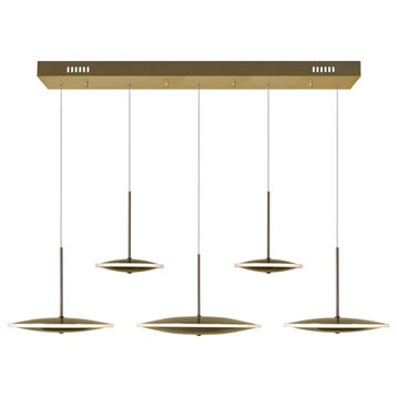 CWI Lighting Ovni Metal LED Island/Pool Table Chandelier in Brass