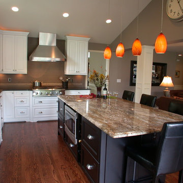 Transitional White & Black Kitchen
