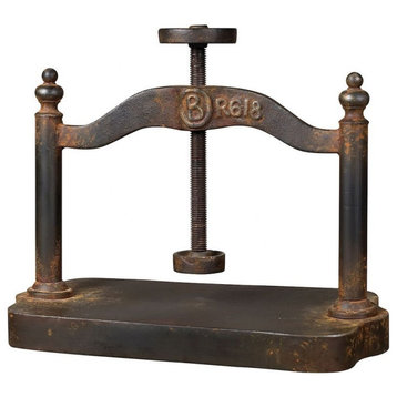 Decorative Rust Book Press Sculpture made of Metal Size - 19.5 inches in