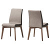 Kimberly Beige and Brown Fabric Dining Chair, Set of 2