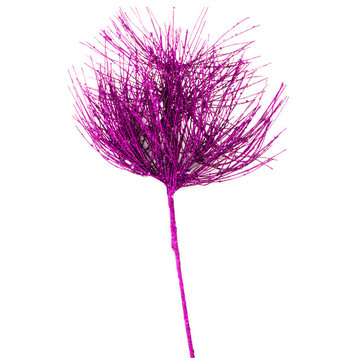 25" Purple Glittered Spray Branch Pick