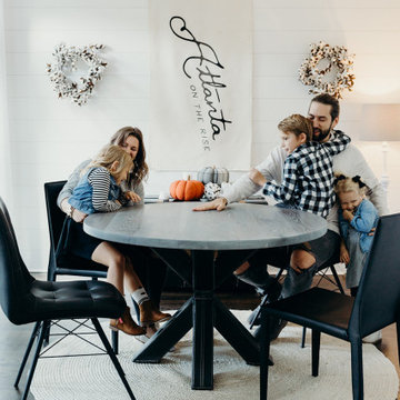 Modern Industrial Grey Round Table