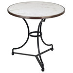 Bonnecaze Absinthe & Home - French Bistro Table 28", White Marble and Iron Base - Affordable marble bistro tables are now available in the United States. Made popular during Paris' 1920's Belle Epoque, marble bistro tables such as these, continue to be found on the streets of France and other parts of Europe. These solid marble, cast iron base tables are constructed the same manner as they were over 100 years ago.