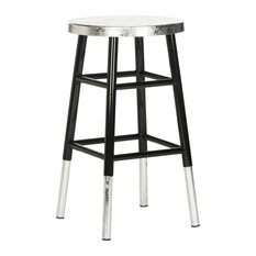 Safavieh - Safavieh Kenzie Counter Stool, Black, Silver Foil - Bar Stools and Counter Stools