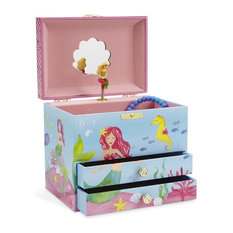 50 Most Por Kids Jewelry Bo For 2018 Houzz Jewelkeeper Musical Jewelry Box With 2 Pullout Drawers Mermaid Blue And Pink