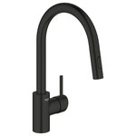 Grohe - Concetto Single-Handle Pull-Out Sprayer Kitchen Faucet 1.75 GPM in Matte Black - The GROHE Concetto Dual Spray Pull-Out Kitchen Faucet is sleek, sophisticated and engineered for superior performance. Convenient pull-out spray easily toggles between regular water flow and spray for maximum versatility for every kitchen task. Meticulously crafted with a high, swivel spout for ease when filling pots, and lever handle that offers precise control of water pressure and temperature. Available in durable GROHE StarLight finishes for lasting beauty.