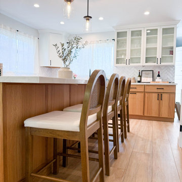 Two-Tone Simplicity: White Slim Shaker & Oak Fusion | Mission Viejo