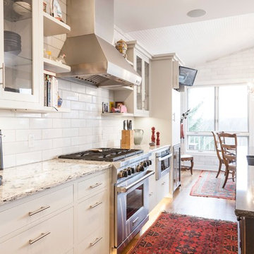 Ohio upscale White Kitchen with Black Island