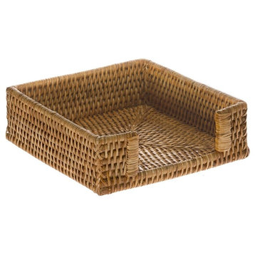 La Jolla Rattan Luncheon Paper Napkin Holder, Honey Brown