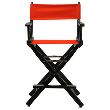 24" Director's Chair With Black Frame, Red Canvas
