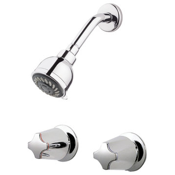 Pfister 2-Handle Tub and Shower Faucet, Metal Verve Knob Handles, Chrome