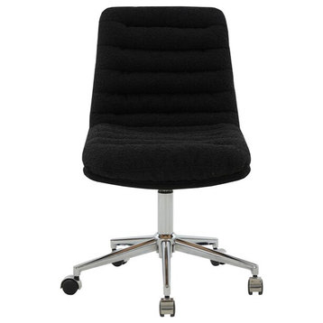 Safavieh Couture Decolin Swivel Desk Chair Black / Silver