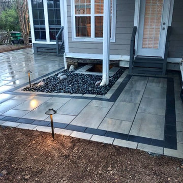 Patio with Fire Pit & Seating, Landscape Lighting