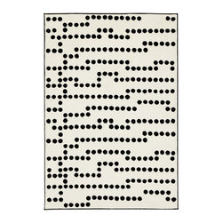 AVSIKTLIG Tapis poils ras blanc/noir - Rugs