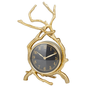 Contemporary Gold Aluminum Metal Clock 560665