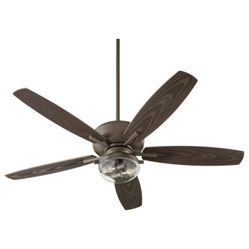 Quorum Breeze 52" 2LT Outdoor 5-Blade Patio Ceiling Fan 170525-86 - Oiled Bronze