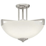 Kichler Lighting - Eileen 17.25" 30W 3 LED Convertible Inverted Chrome, Satin Etched White Glass - This 3 light semi-flush from the Eileen Collection features a clean, straight linear construction with simple glass for a style that is as unique and contemporary as Eileen Gray. The fresh, weightless elegance of our Chrome finish complements the white etched glass perfectly to give the Eileen Collection the added ambiance that is ideal for today's ever-evolving aesthetic. This fixture features LED Light Bulbs which are Energy-Star certified.