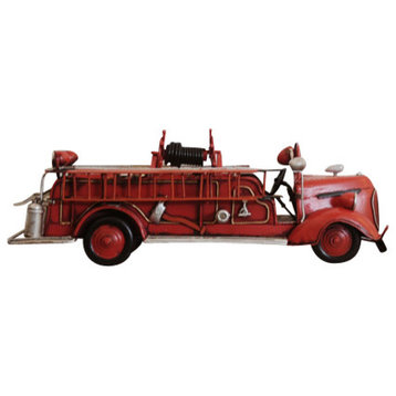 1938 Red Fire Engine Ford 1:40 Iron Vintage Model