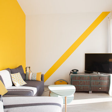 Construction d'une maison individuelle au style contemporain.