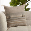 Vibe Cainen Brown and Cream Striped Poly Throw Pillow 20"