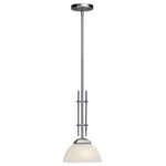 Forte - Forte 2744-01-55 Cora, 1 Light Mini Pendant, Brushed Nickel/Satin Nickel - The Cora transitional stem hung pendant comes in bCora 1 Light Mini Pe Brushed Nickel Satin *UL Approved: YES Energy Star Qualified: n/a ADA Certified: n/a  *Number of Lights: 1-*Wattage:75w Medium Base bulb(s) *Bulb Included:No *Bulb Type:Medium Base *Finish Type:Brushed Nickel
