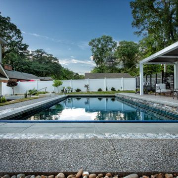 Residential Pool with Sun Shelf and Automatic Cover in Greensboro, NC