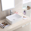 STYLISH 18" White Rectangular Ceramic Vessel Bathroom Sink White