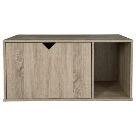 Finn Litter Box Enclosure, Dark Taupe